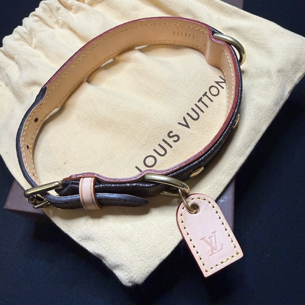 2010 Louis Vuitton Dog Collar - Brown and Cream